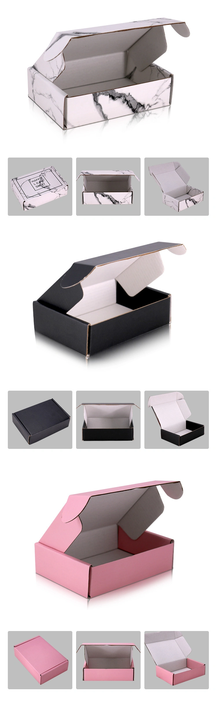 Custom Logo Foldable Biodegradable 3-Ply E-Flute Corrugated Cardboard Kraft Paper Clothes Shoes Jewelry Packaging/ Shipping/ Packing Mailer Gift Carton Box