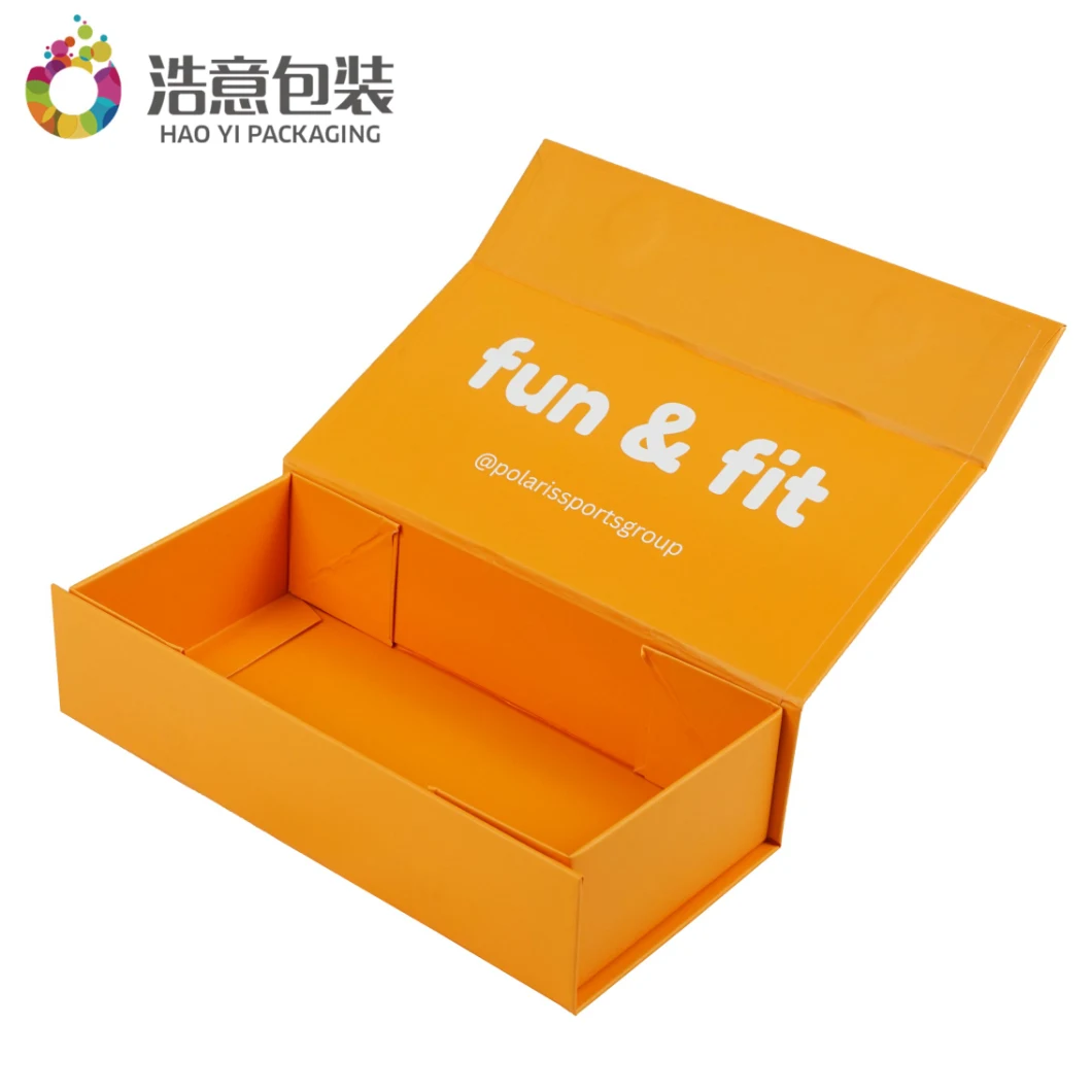 China Wholesale Custom Luxury Orange Printed Folding Foldable Cardboard Paper Packaging Gift Jewelry Box with Magnetic for Wine Clothing Apparel Shoes Cosmetic