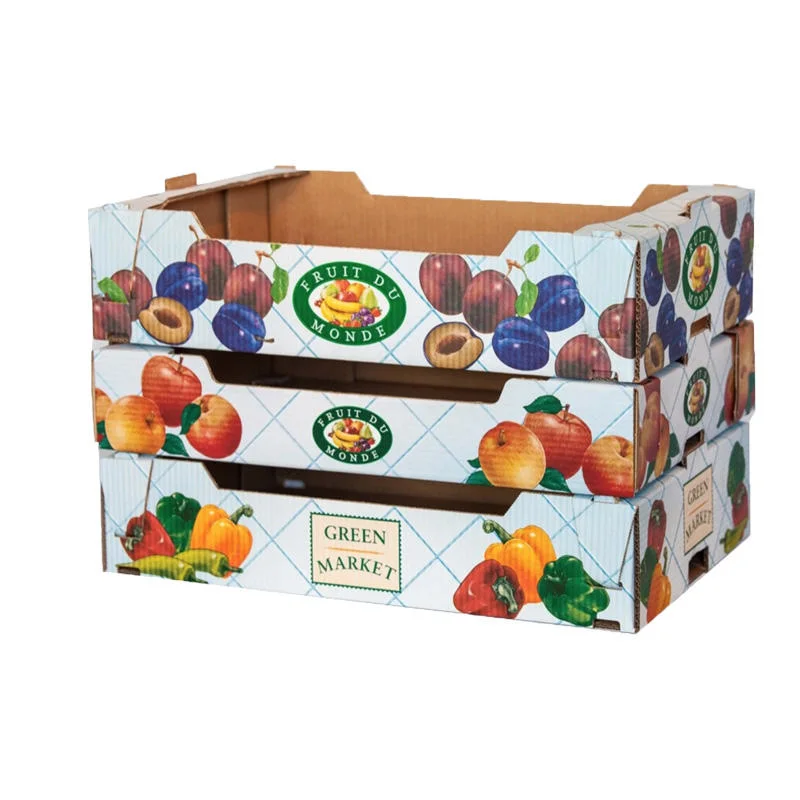 OEM Folding Corrugated Box Fresh Fruit and Vegetable Packaging Corrugated Cardboard Vegetable Box