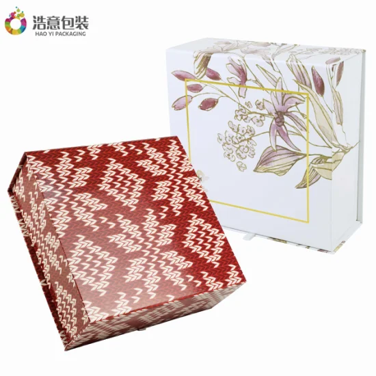 China Wholesale Custom Luxury Orange Printed Folding Foldable Cardboard Paper Packaging Gift Jewelry Box with Magnetic for Wine Clothing Apparel Shoes Cosmetic